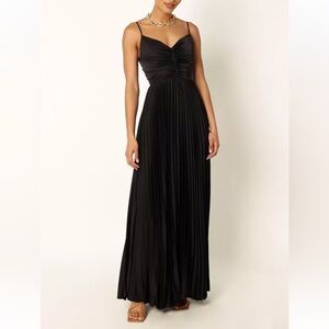 Elegant Black Pleated Dress